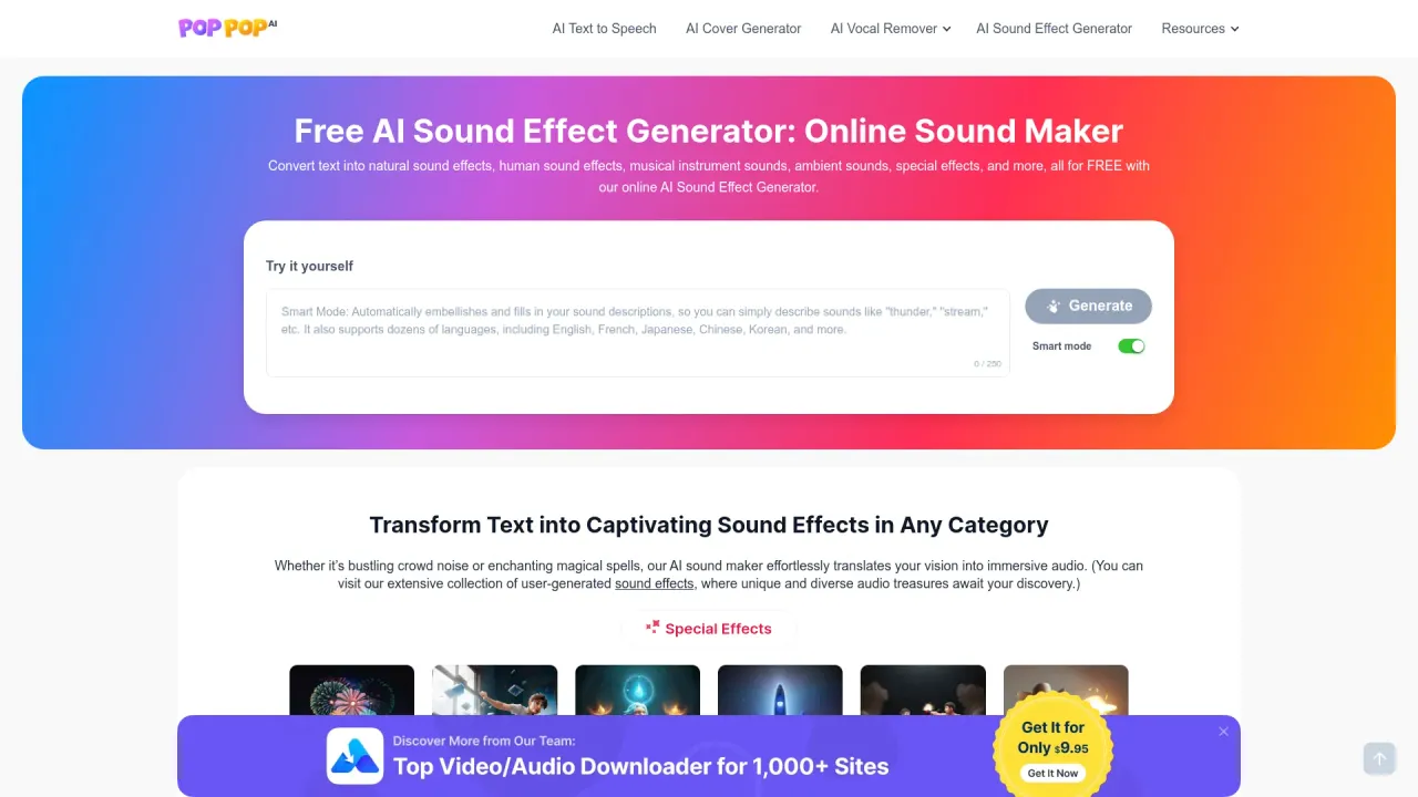 PopPop AI Sound Effect Generator