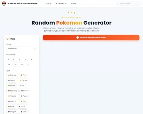 Random Pokemon Generator screenshot