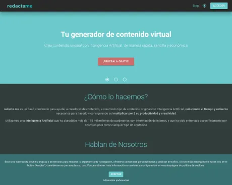 Redacta me screenshot