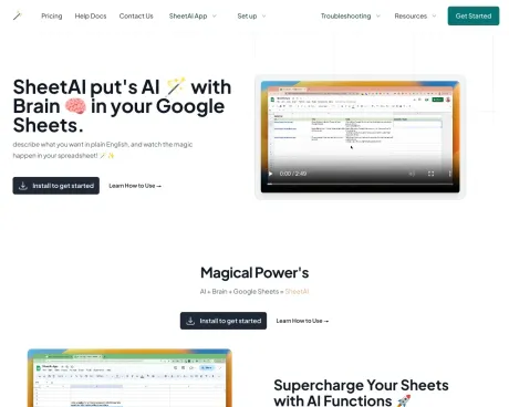 Sheet AI screenshot