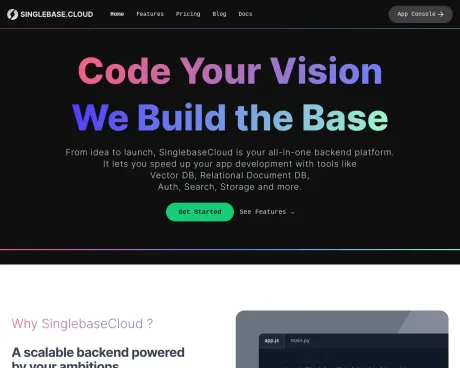 SinglebaseCloud screenshot