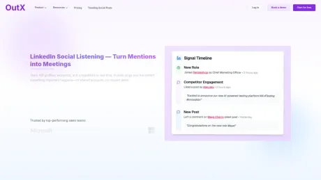 Social listening linkedin | OutXAI screenshot