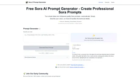 Sora 2 Prompt Generator screenshot