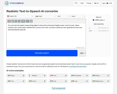 SpeechGen io screenshot