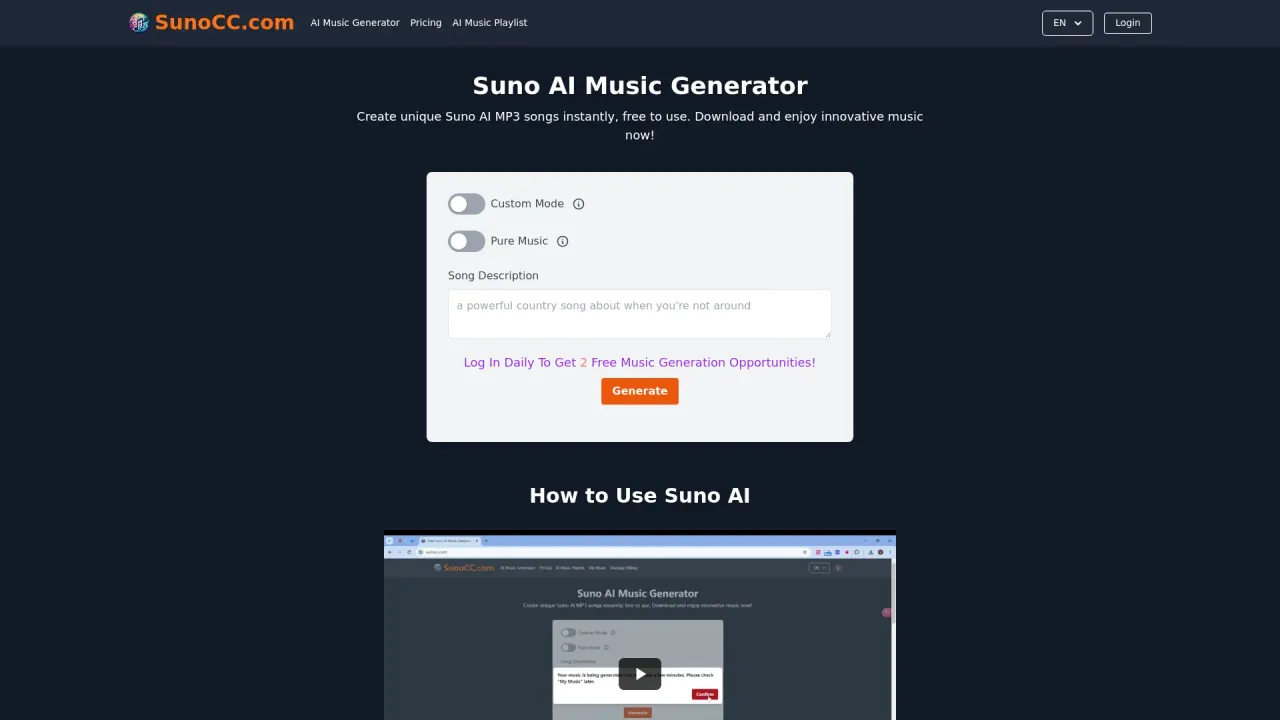 Suno AI Music Generator