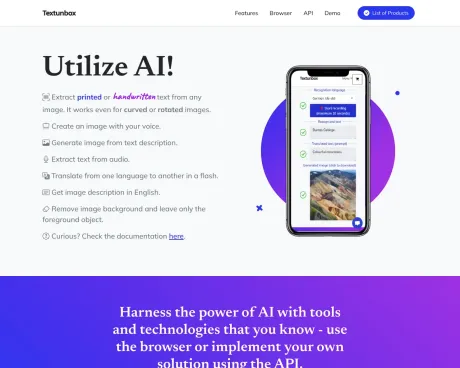 Textunbox screenshot