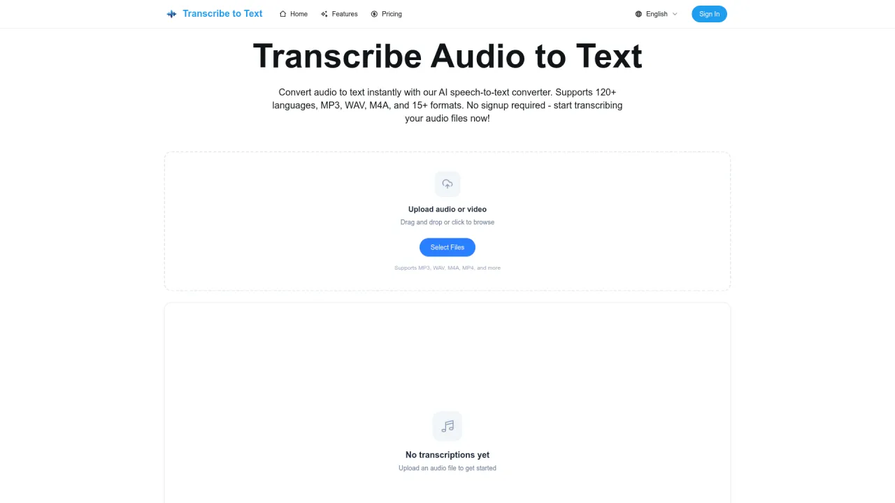 Transcribe Audio to Text