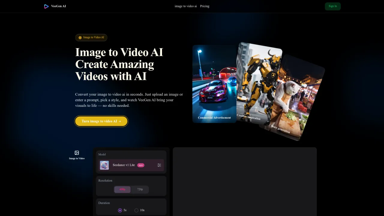 VeeGen AI - Free image to video AI