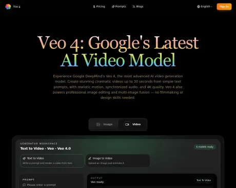 Veo 4, AI Video Generator, Veo AI screenshot