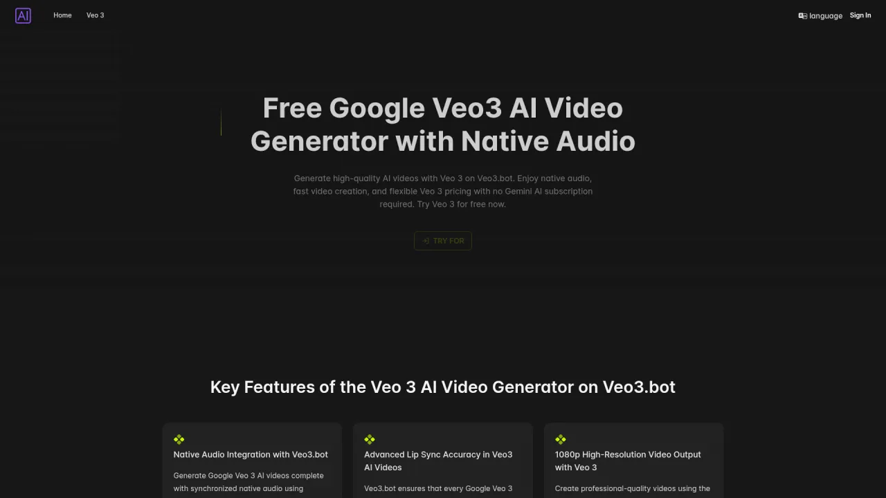 Veo3.bot: Free Access to Google Veo 3 AI Video Generation with Native Audio