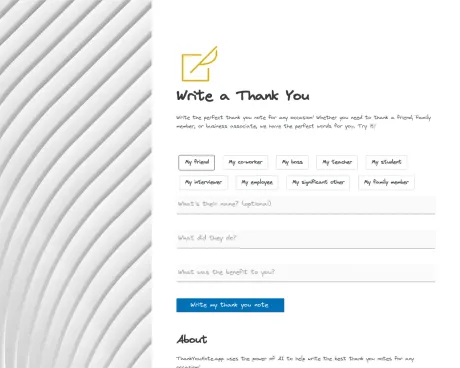 Write A Thank You screenshot
