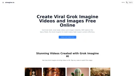 XImagine.io:Free Grok Imagine Video Generator screenshot