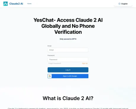 YesChat-Free Claude 2 Globally screenshot